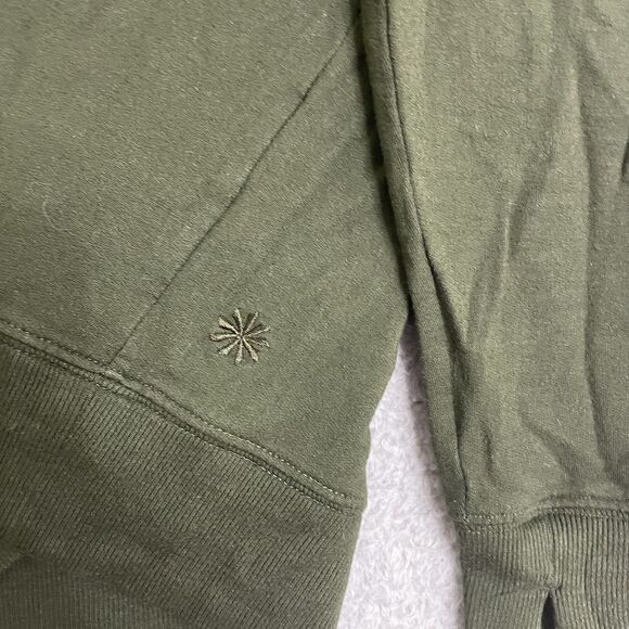 Athleta Sunrise V-Neck Sweatshirt Womens Small Green Pullover Thumbholes Soft - Picture 4 of 9